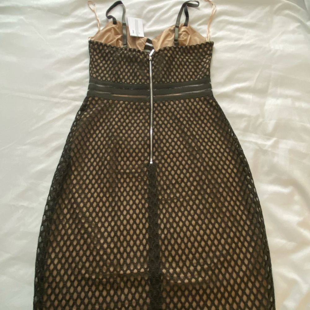 GUESS dress in Olive and Nude/Cream - NWT (NY Eve Dress, Christmas Dress, etc) - Picture 7 of 9